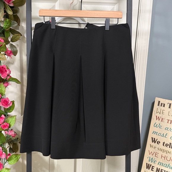 White House Black Market A-Line Skirt Black Pleated Office Career Cocktail - Picture 13 of 16